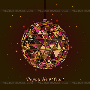 Geometric christmas ball. Holidays Background - vector clipart