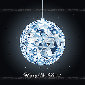 Geometric christmas ball. Holidays Background - vector clip art