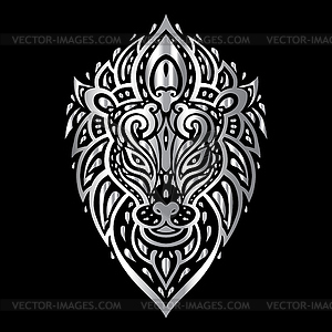 Lions head. Tribal pattern - vector image