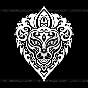 Lions head. Tribal pattern - vector image