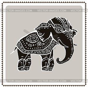 Elephant. Indian style - vector image