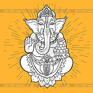 Hindu God Ganesha - vector EPS clipart