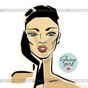 Beautiful Woman Portrait - vector image