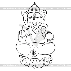 Индуистского бога Ганеша - векторное графическое изображение