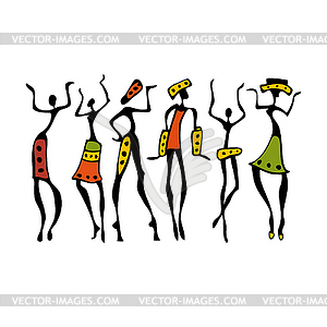 African Beautiful Women - vector clip art