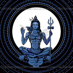 Lord Shiva. Hindu god.  - vector clipart