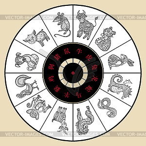 Horoscope animals - vector clip art