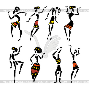 Африканские красивые женщины - векторный клипарт / векторное изображение