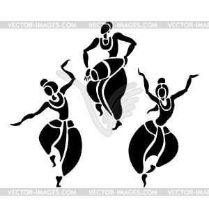 Indian dancers.  - vector image