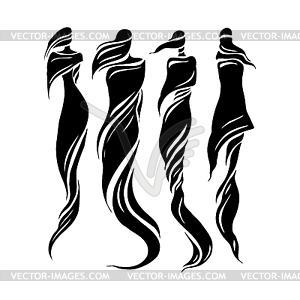 Woman east type in veiled. Abstract Fashion  - vector image