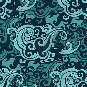 Бесшовный фон из морских волн - клипарт в векторе / векторное изображение