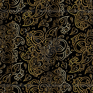 Paisley Beautiful golden seamless background - vector image