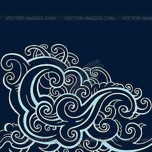 Sea waves set - vector image