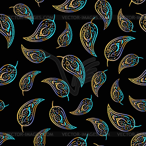 Paisley Beautiful golden seamless background - vector image