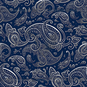 Paisley Beautiful golden seamless background - color vector clipart