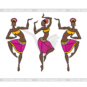 Dancing woman in ethnic style - vector clipart