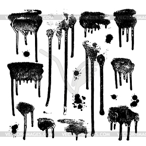 Ink drops. Grunge paint. Design element set - vector clip art