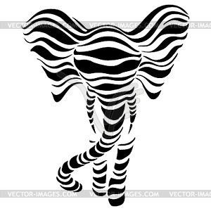 Abstract silhouettes of Elephant - vector image