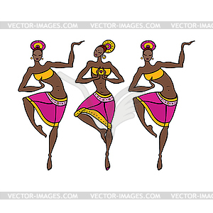Танцующая женщина в этническом стиле - клипарт в формате EPS