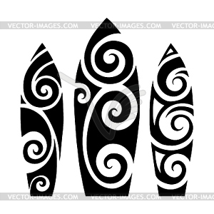 Set of Surf boards - vector clip art