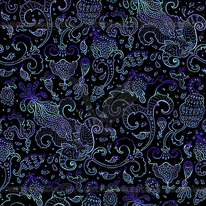 Paisley Beautiful golden seamless background - vector image