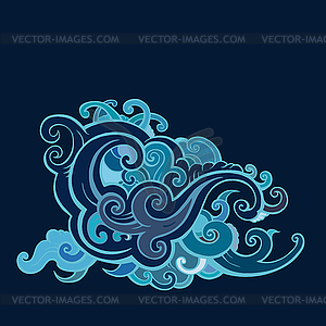 Sea waves set - vector clipart