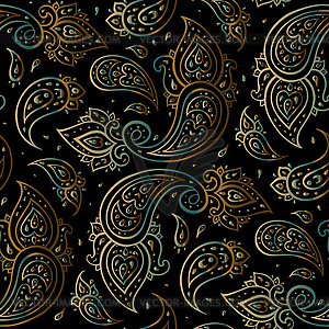 Paisley Beautiful golden seamless background - vector clip art