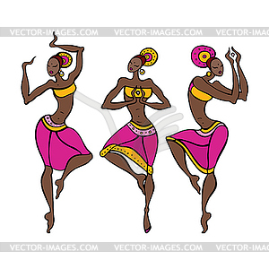 Dancing woman in ethnic style - vector clipart