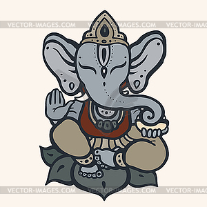 Hindu God Ganesha - vector image