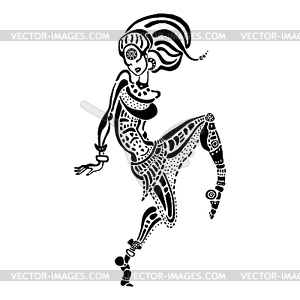 African woman in ethnic style - vector image