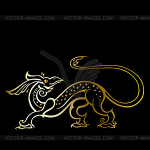 Dragon. Traditional . Ethnic tattoo style - vector clip art