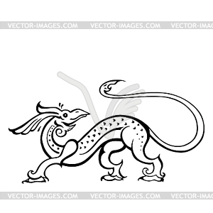 Dragon. Traditional . Ethnic tattoo style - royalty-free vector clipart