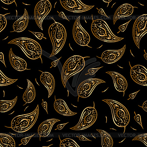 Paisley Beautiful golden seamless background - vector EPS clipart