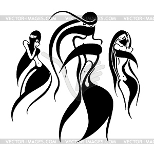 Eastern woman Silhouette - vector clipart