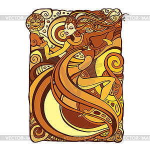 Beautiful Tribal Woman - vector EPS clipart