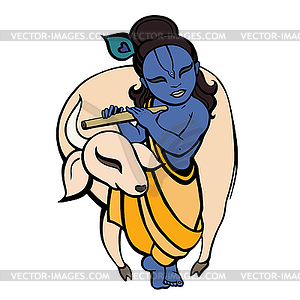 Hindu God Krishna - vector image