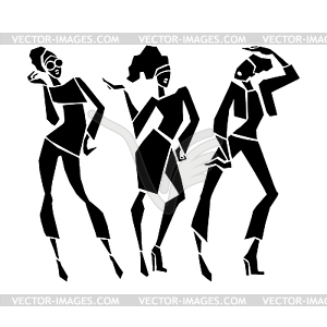 Silhouette fashion girls - vector clipart