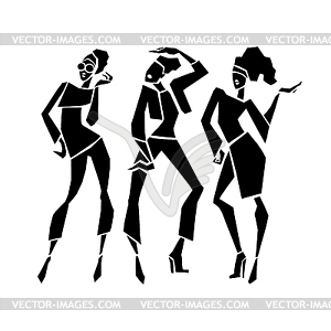 Silhouette fashion girls - vector image