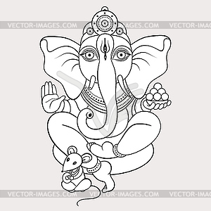 Ganapati Meditation in lotus pose - vector clipart