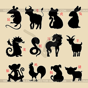 Horoscope animals - vector clipart