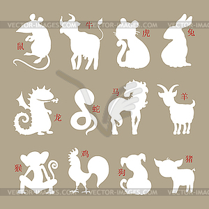 Horoscope animals - vector clipart / vector image