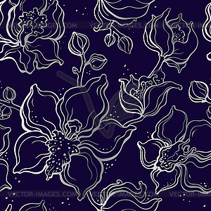 Floral pattern with Orchids - vector image