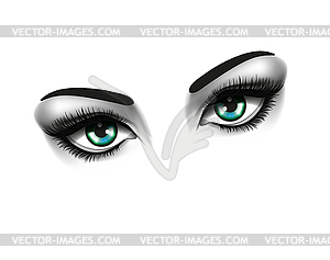 Eye fashion and beauty concept. Two eyes - vector clip art