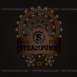 Steampunk style emblem - vector image