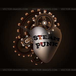 Steampunk style sign - vector clipart