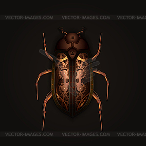 Steampunk style mechanical beetle - vector EPS clipart
