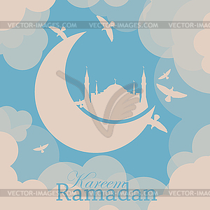 Ramadan poster or flyer design template - vector clipart