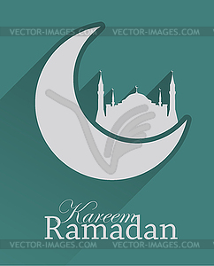 Ramadan poster or flyer design template - vector image