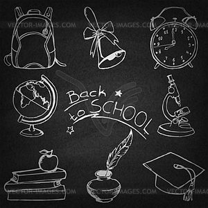 Back to school doodle sketches set - vector image