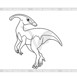 Coloring book: Parasaurolophus dinosaur - vector image